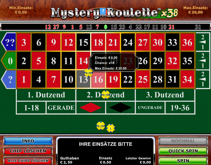 Mystery Roulette x 38